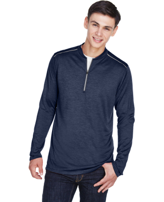 Core 365 CE401 Men's Kinetic Performance Quarter-Z in Classic navy heather/ carbon