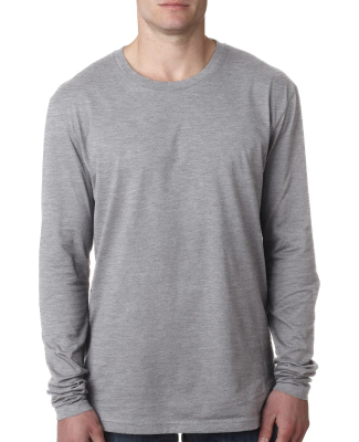 Next Level 3601 Men's Long Sleeve Crew in Heather grey