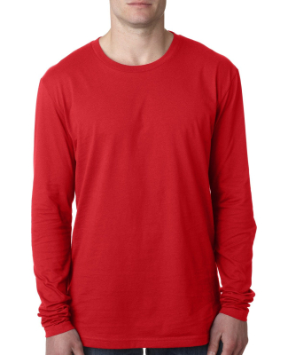 Next Level 3601 Men's Long Sleeve Crew in Red