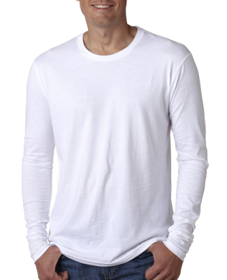 Next Level 3601 Men's Long Sleeve Crew in White
