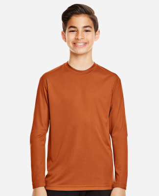 Team 365 TT11YL Youth Zone Performance Long-Sleeve in Sport burnt orange