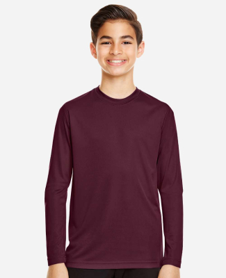 Team 365 TT11YL Youth Zone Performance Long-Sleeve in Sport dark maroon