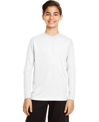 Team 365 TT11YL Youth Zone Performance Long-Sleeve in White