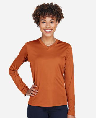 Team 365 TT11WL Ladies' Zone Performance Long-Slee in Sport burnt orange