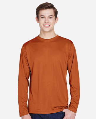 Team 365 TT11L Men's Zone Performance Long-Sleeve  in Sport burnt orange
