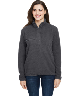 DRI DUCK 9345 Ladies' Cypress Sherpa Fleece Pullov in Charcoal