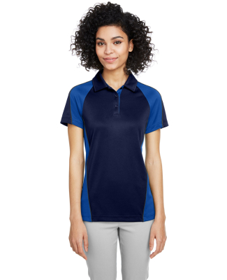 Harriton M385W Ladies' Advantage Snag Protection P in Dark navy/ true royal/ dark charcoal