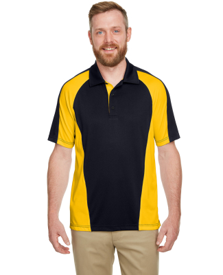 Harriton M385 Men's Advantage Snag Protection Plus in Black/ sunray yellow/ dark charcoal