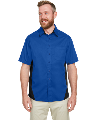 Harriton M586T Men's Tall Flash IL Colorblock Shor in True royal/ black