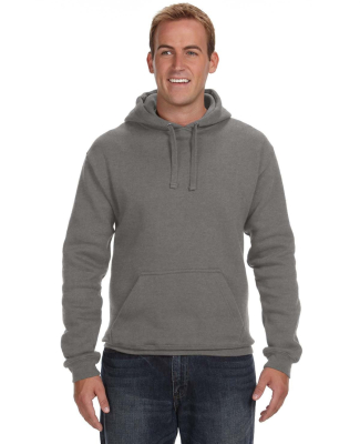 J America 8824 Adult Premium Fleece Pullover Hoode in Charcoal heather