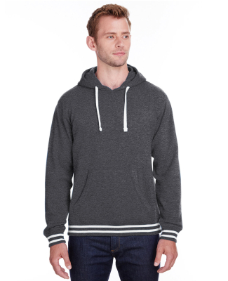 J America 8649 Adult Relay Hooded Sweatshirt in Black