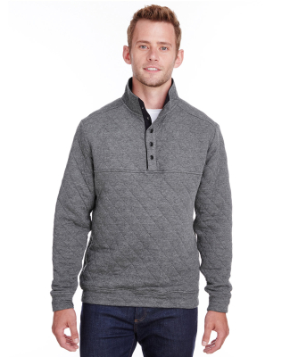 J America 8890 Adult Quilted Snap Pullover in Charcoal heather