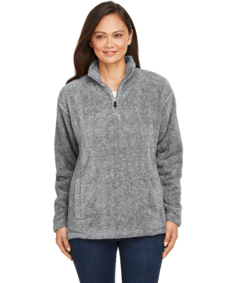 J America 8464 Unisex Boundary Shag Quarter Zip in Grey
