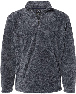 J America 8464 Unisex Boundary Shag Quarter Zip in Navy