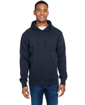 J America 8706 Ripple Fleece Pulllover Hooded Swea in Navy