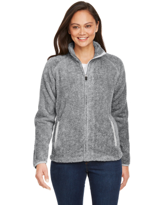 J America 8463 Ladies Boundary Shag Full Zip in Grey