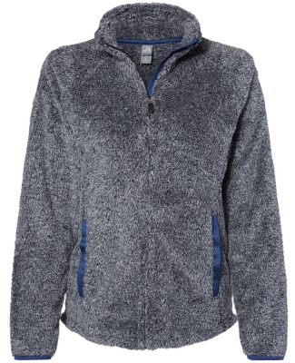 J America 8463 Ladies Boundary Shag Full Zip in Navy