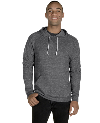 Jerzees 90M Adult Snow Heather Raglan Hooded Sweat in Charcoal