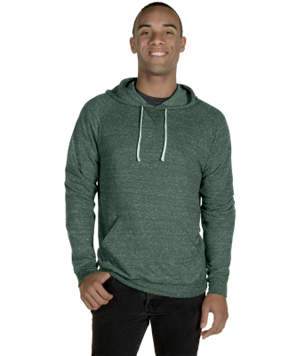 Jerzees 90M Adult Snow Heather Raglan Hooded Sweat in Forest green
