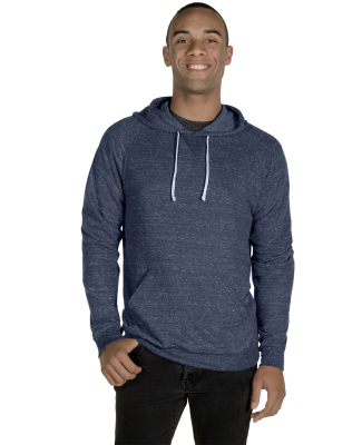 Jerzees 90M Adult Snow Heather Raglan Hooded Sweat in Navy