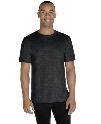 Jerzees 88M Adult Snow Heather T-Shirt in Black ink