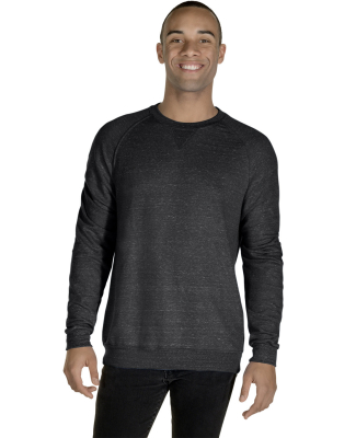 Jerzees 91M Adult Snow Heather French Terry Crewne in Black ink