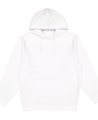 LA T 201Z Adult Pullover Fleece Hoodie in White