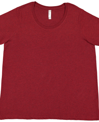 LA T 3816 Ladies' Curvy Fine Jersey T-Shirt in Cardinal blkout