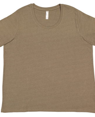 LA T 3816 Ladies' Curvy Fine Jersey T-Shirt in Vnt military grn