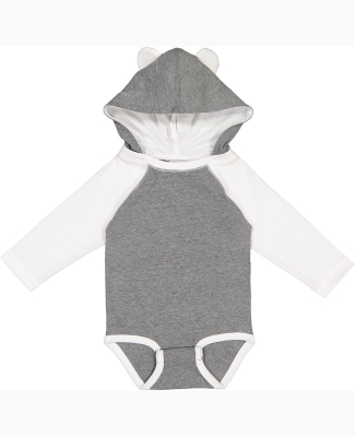 Rabbit Skins 4418 Infant Long Sleeve Fine Jersey B in Granite Heather/White - Koala