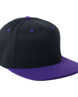 Yupoong-Flex Fit 110F Adult Wool Blend Snapback C in Black/ purple