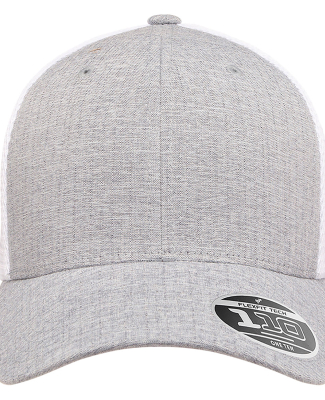 Yupoong-Flex Fit 110M Adult 110® Mesh Cap in Melange silver/ white