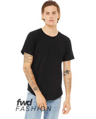Bella + Canvas 3003 FWD Fashion Men's Curved Hem S in Black