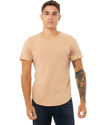 Bella + Canvas 3003 FWD Fashion Men's Curved Hem S in Heather sand dune