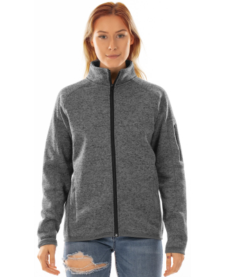 Burnside Clothing 5901 Ladies' Sweater Knit Jacket in Heather charcoal