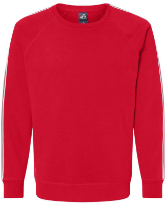 J America 8641 Adult Rival Crewneck Sweatshirt in Red