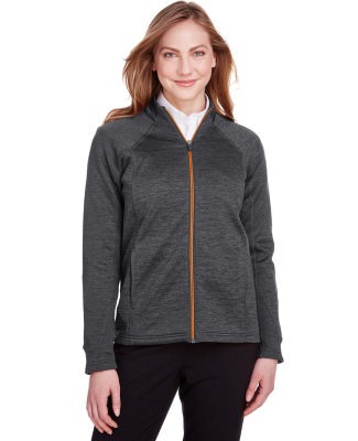 North End NE712W Ladies Flux 2.0 Full-zip Jacket in Black heather/ orange soda