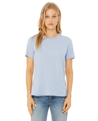 Bella + Canvas 6400 Ladies' Relaxed Heather CVC Sh in Heather prism blue