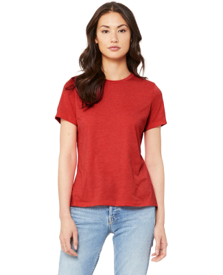 Bella + Canvas 6400 Ladies' Relaxed Heather CVC Sh in Heather red