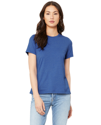 Bella + Canvas 6400 Ladies' Relaxed Heather CVC Sh in Heather true royal