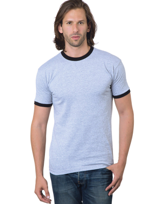 Bayside Apparel 1800 Unisex Ringer T-Shirt in Dark ash/ black