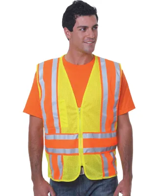 Bayside Apparel 3787 Unisex ANSI Mesh Vest in Lime green