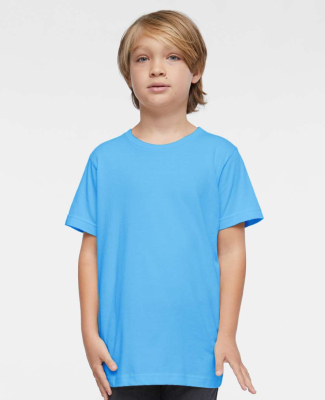 LA T 6101 Youth Fine Jersey T-Shirt in Aqua