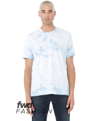 Bella + Canvas 3100RD Unisex Tie Dye T-Shirt in White/ sky blue