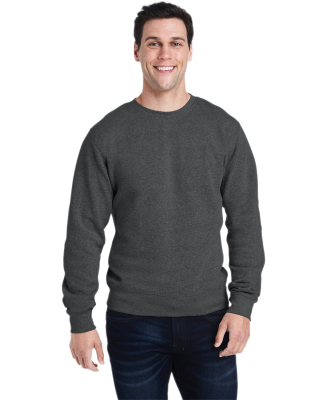 J America 8870 Adult Triblend Crewneck Sweatshirt in Black triblend