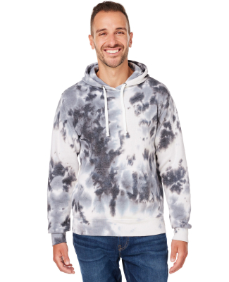 J America 8861 Adult Tie-Dye Pullover Hooded Sweat in Black tie dye