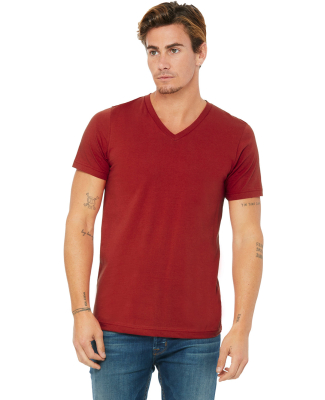 Bella + Canvas 3005 Unisex Jersey Short-Sleeve V-N in Canvas red