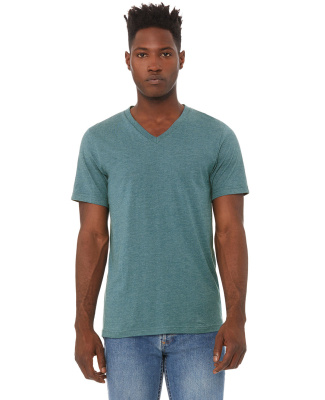 Bella + Canvas BC3005CVC Unisex CVC Jersey V-Neck  in Heather deep teal