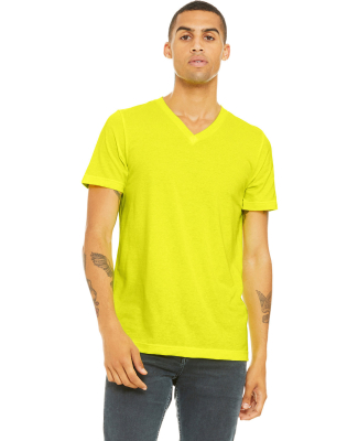 Bella + Canvas BC3005CVC Unisex CVC Jersey V-Neck  in Neon yellow
