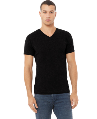 Bella + Canvas BC3005CVC Unisex CVC Jersey V-Neck  in Solid black blend